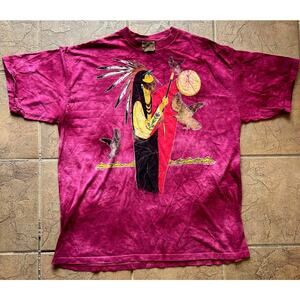 Vintage The Mountain Native American Spirit Drum T Shirt XXL Gina Gray 1995